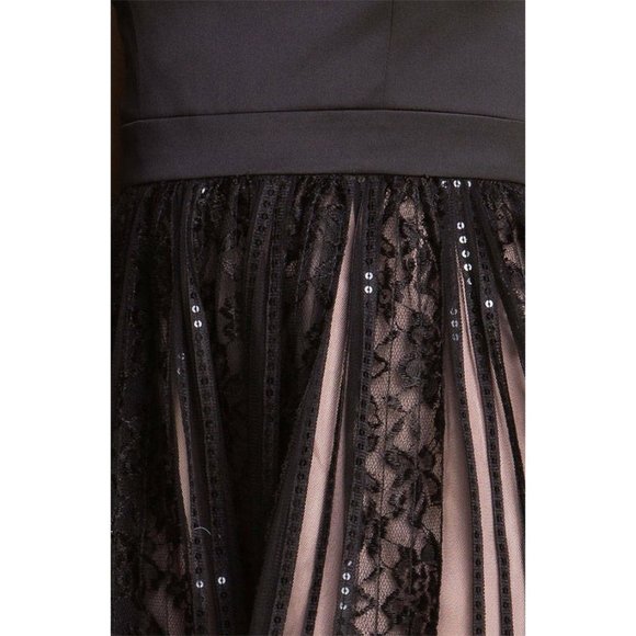 JS Collections Spaghetti Strap Satin Lace Dress 6 - Picture 3 of 4